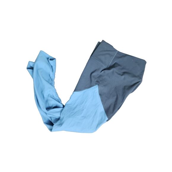 Zyia Active Storm Parallel Luxe Ribbed Leggings in Blue & Gray, Size 12 - Picture 3 of 4